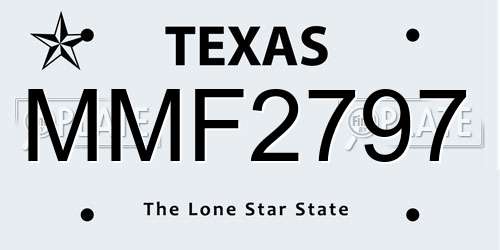 MMF2797 Texas License Plate