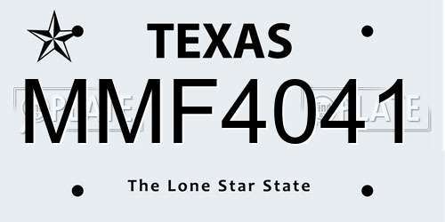 MMF4041 Texas License Plate