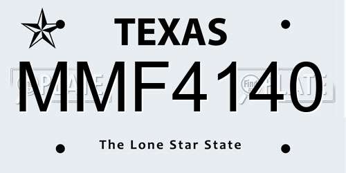 MMF4140 Texas License Plate