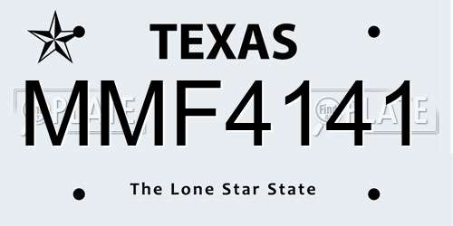 MMF4141 Texas License Plate