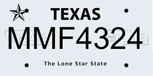 MMF4324 Texas License Plate
