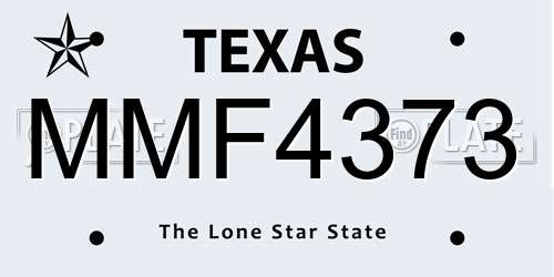 MMF4373 Texas License Plate