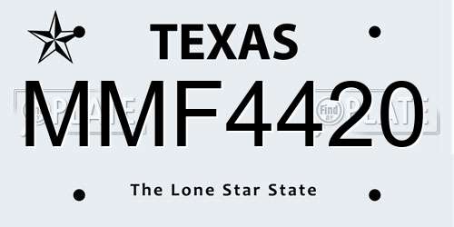 MMF4420 Texas License Plate