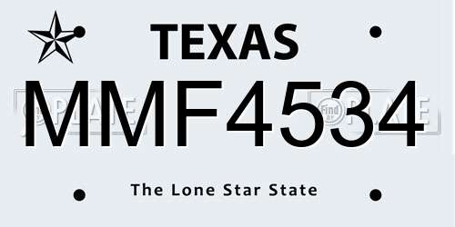 MMF4534 Texas License Plate