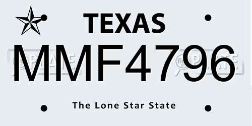 MMF4796 Texas License Plate