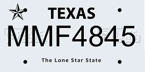 MMF4845 Texas License Plate