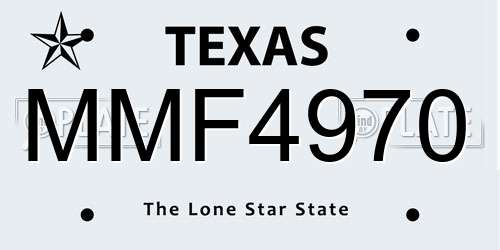 MMF4970 Texas License Plate