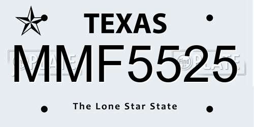 MMF5525 Texas License Plate