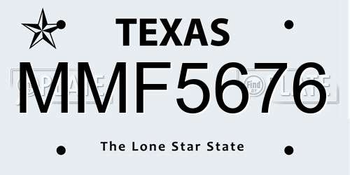 MMF5676 Texas License Plate