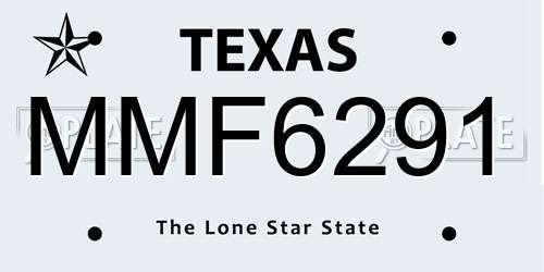MMF6291 Texas License Plate