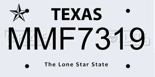 MMF7319 Texas License Plate