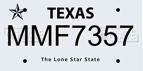 MMF7357 Texas License Plate