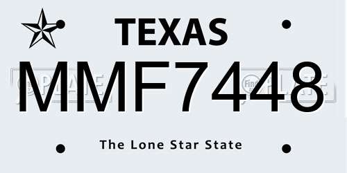 MMF7448 Texas License Plate