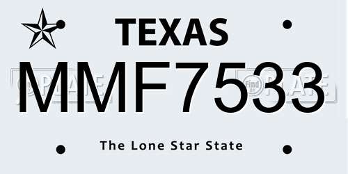 MMF7533 Texas License Plate