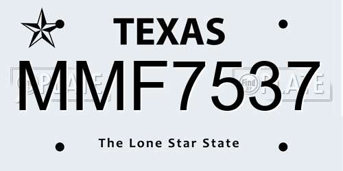 MMF7537 Texas License Plate