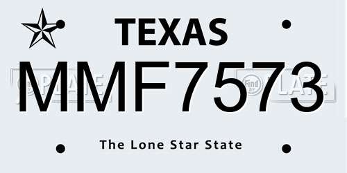 MMF7573 Texas License Plate