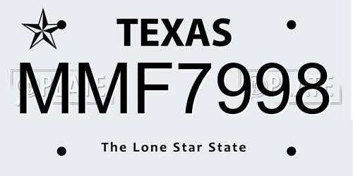 MMF7998 Texas License Plate
