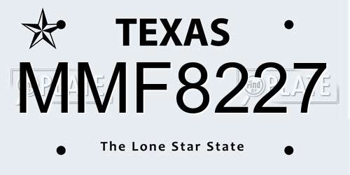 MMF8227 Texas License Plate