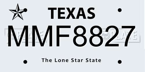MMF8827 Texas License Plate
