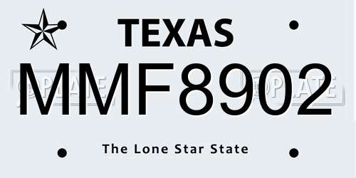MMF8902 Texas License Plate