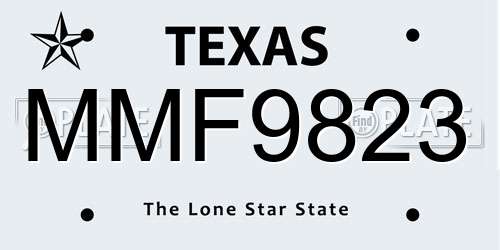 MMF9823 Texas License Plate