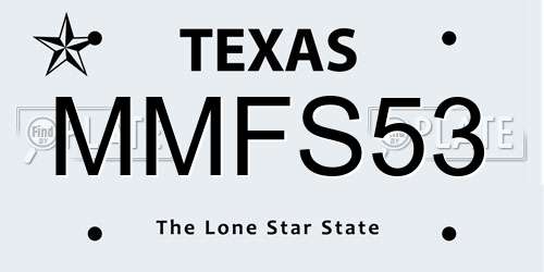 MMFS53 Texas License Plate
