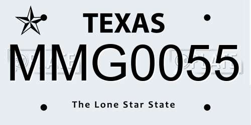 MMG0055 Texas License Plate