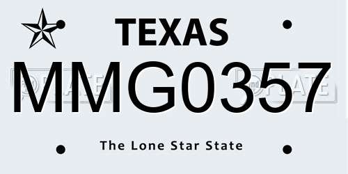 MMG0357 Texas License Plate