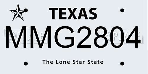 MMG2804 Texas License Plate