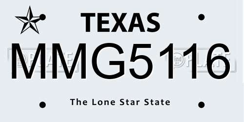 MMG5116 Texas License Plate