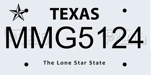 MMG5124 Texas License Plate