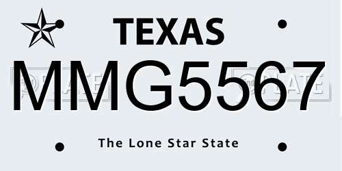 MMG5567 Texas License Plate