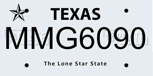 MMG6090 Texas License Plate