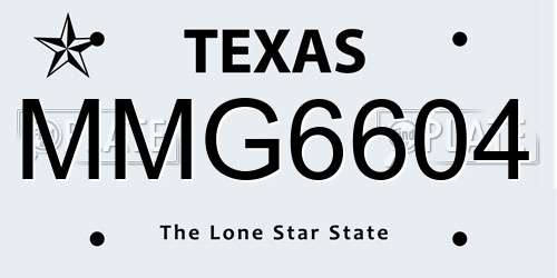 MMG6604 Texas License Plate