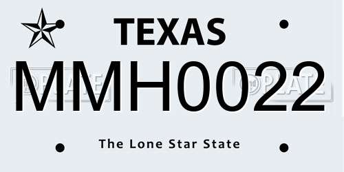 MMH0022 Texas License Plate