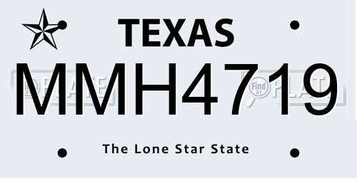 MMH4719 Texas License Plate