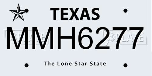 MMH6277 Texas License Plate