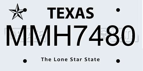 MMH7480 Texas License Plate