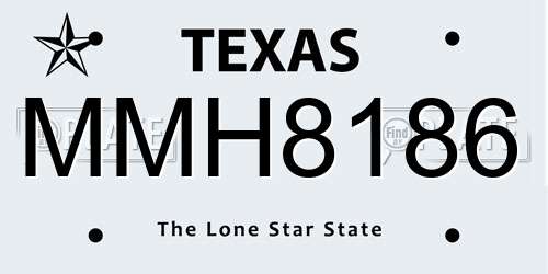 MMH8186 Texas License Plate