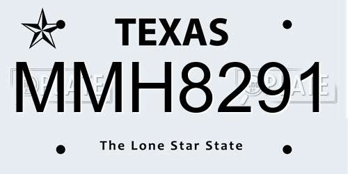 MMH8291 Texas License Plate