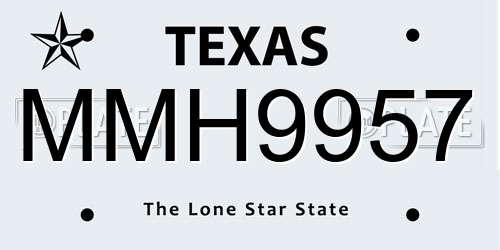 MMH9957 Texas License Plate