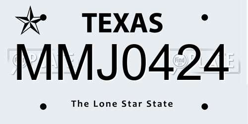 MMJ0424 Texas License Plate