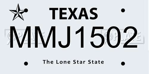 MMJ1502 Texas License Plate