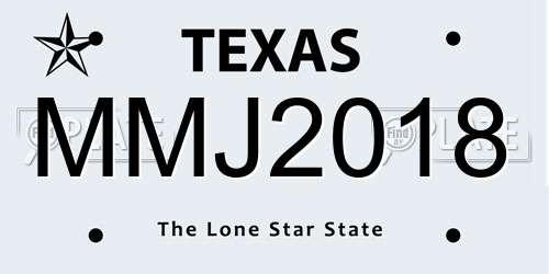 MMJ2018 Texas License Plate