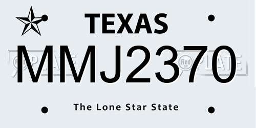 MMJ2370 Texas License Plate