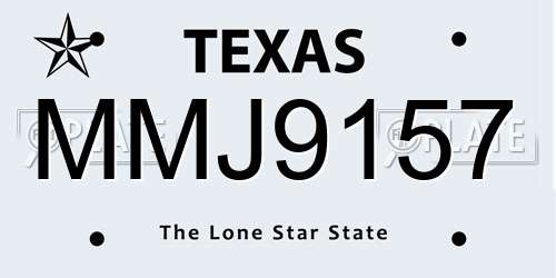 MMJ9157 Texas License Plate