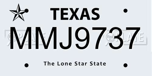 MMJ9737 Texas License Plate