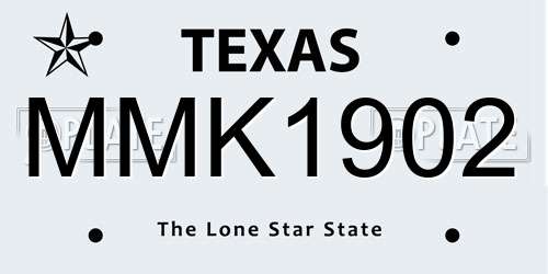 MMK1902 Texas License Plate
