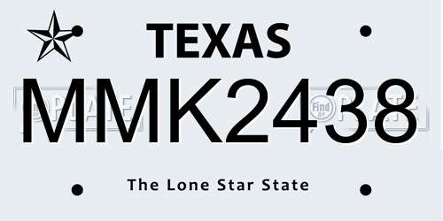 MMK2438 Texas License Plate