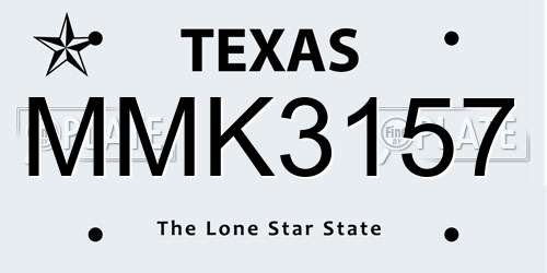 MMK3157 Texas License Plate